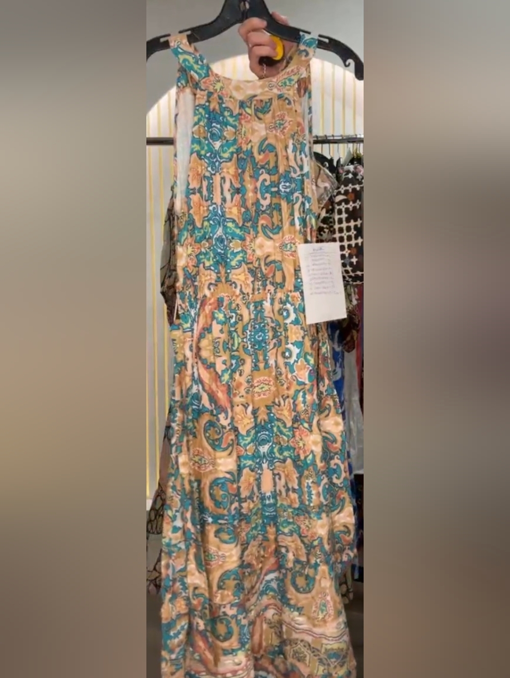 Cleobella Floral Abstract Print Sleeveless Green Patterned Belt Maxi Dress S NWT - Picture 8 of 10